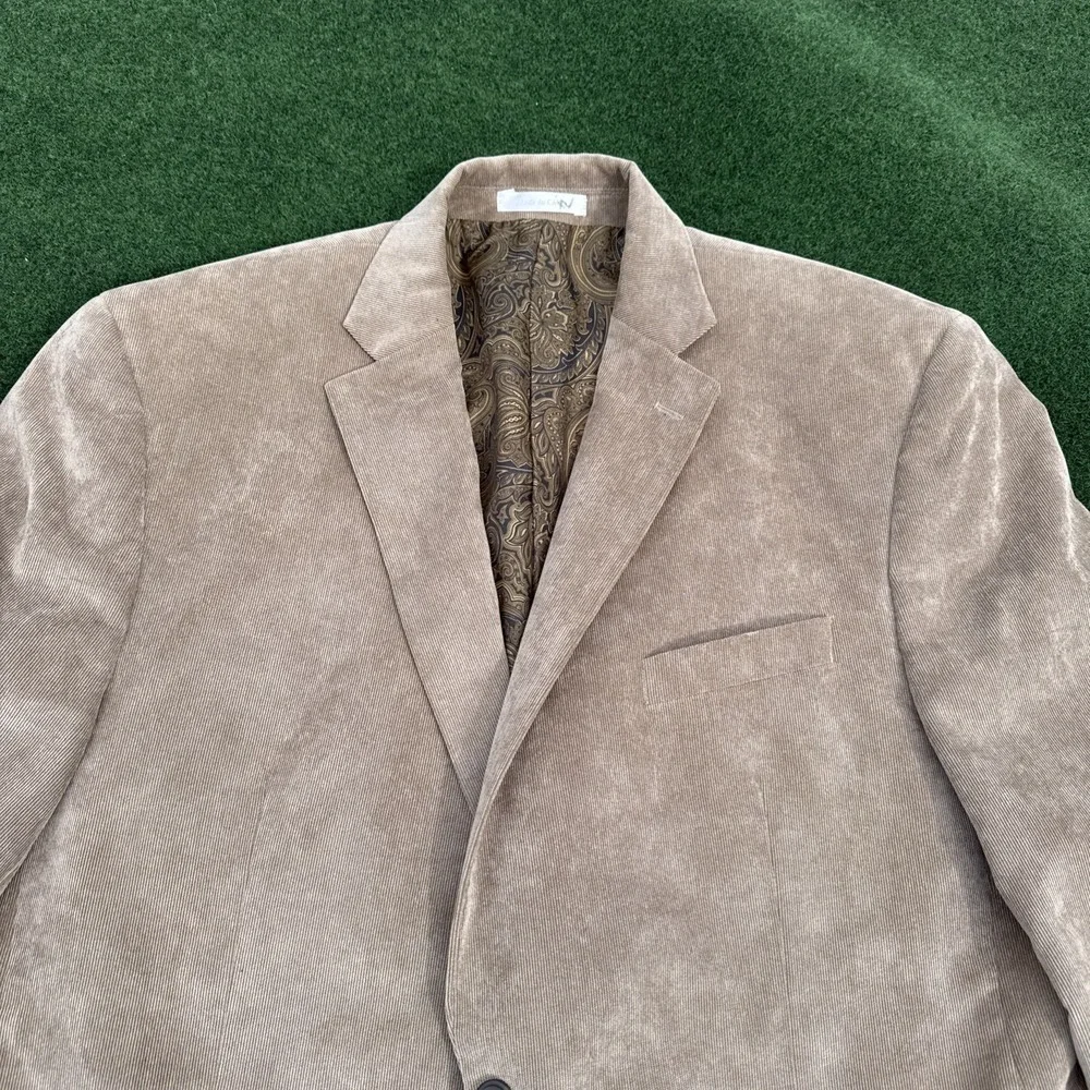 Vintage Ralph‎ Lauren Suede Blazer Taupe Beige Size 46 R Patch Pocket GUC